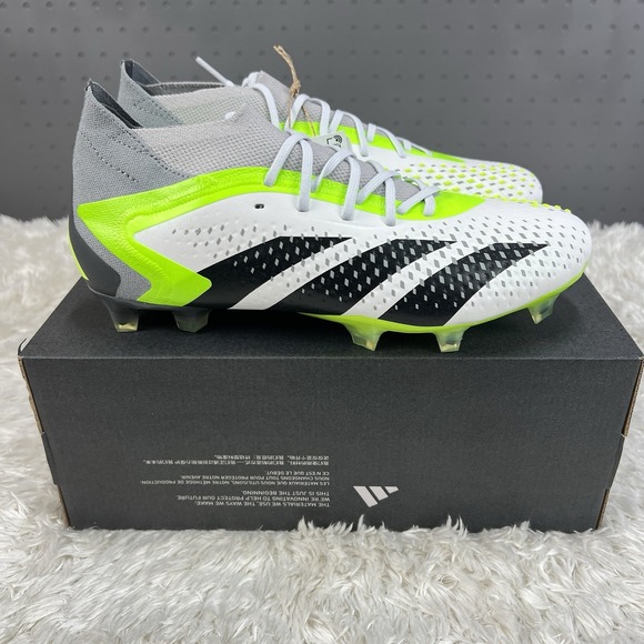 Adidas Predator Accuracy.1 FG White Volt Soccer Cleats GZ0035 Mens Size 7.5 main image 7